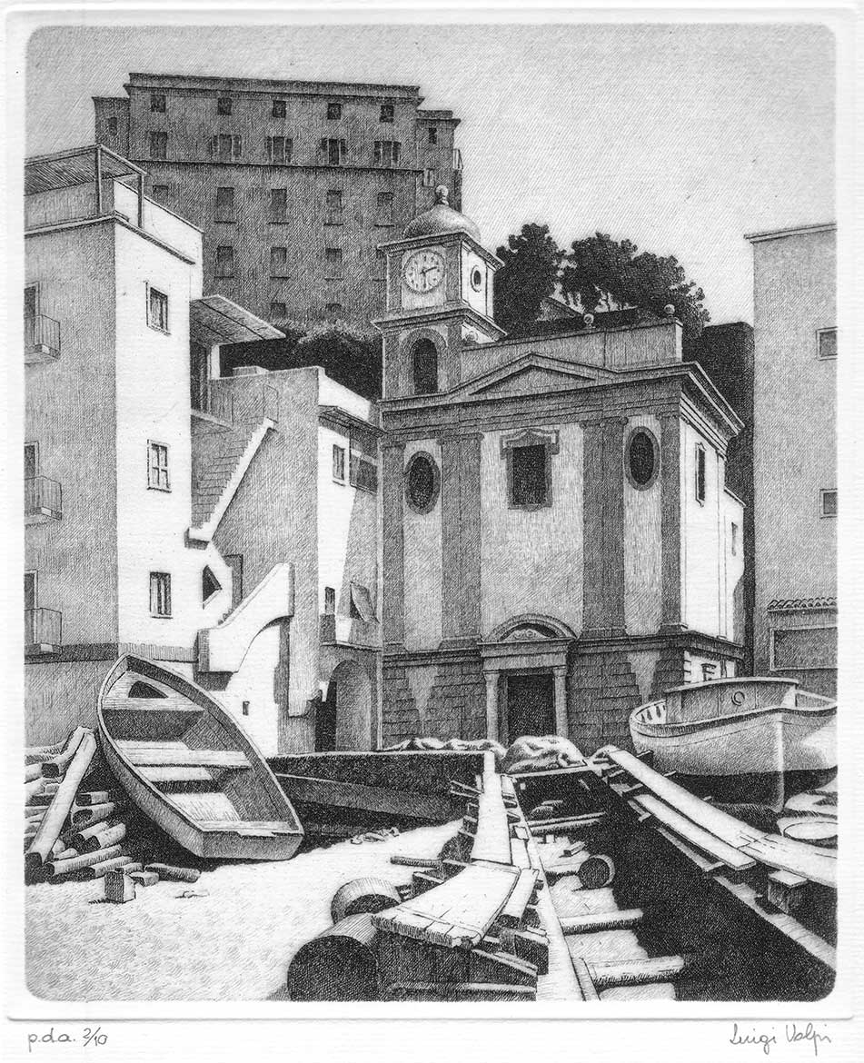 Chiesa di Marina Grande, Sorrento - 23x19 cm - 1994 - acquaforte