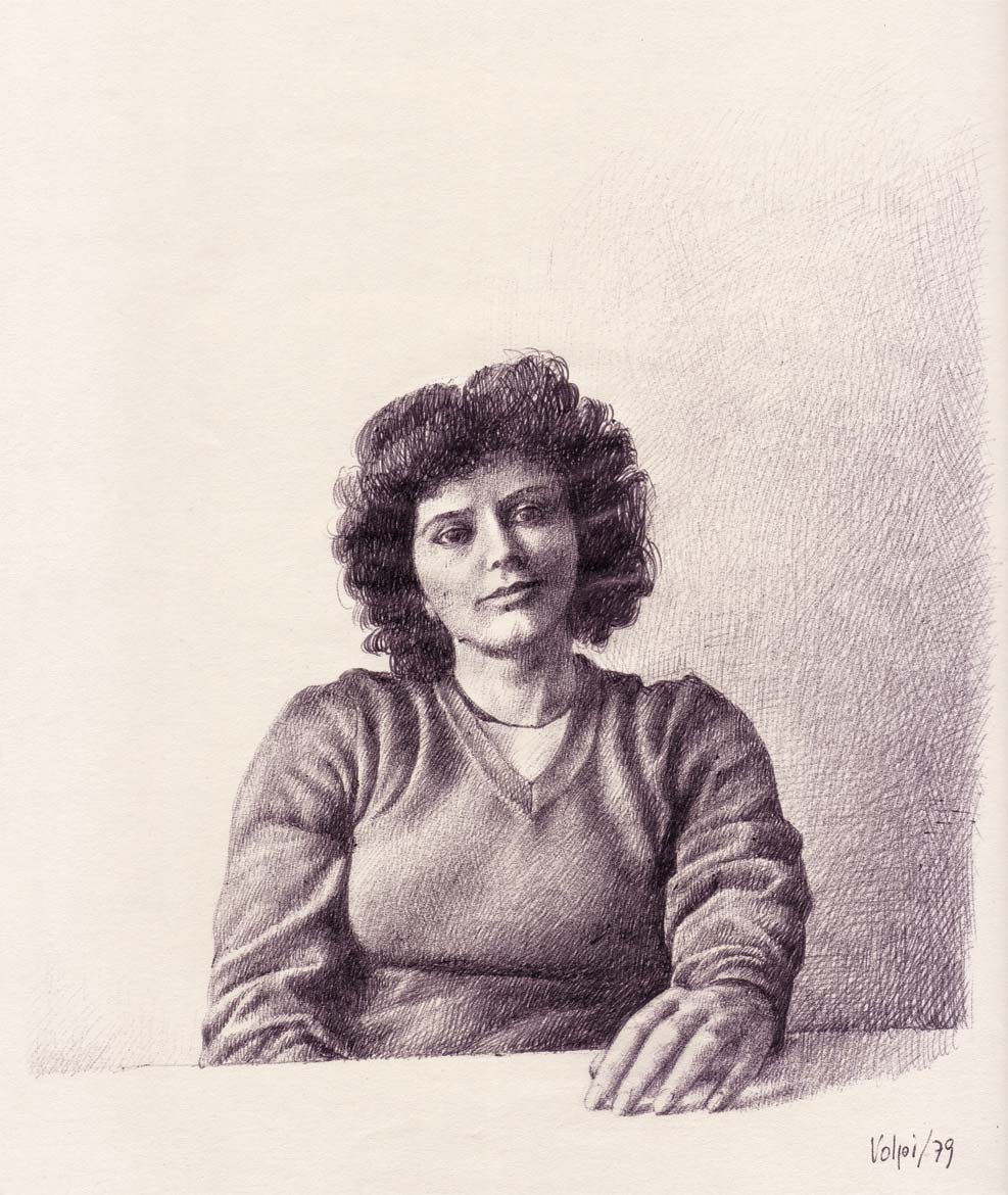 Figura femminile - 21x21 cm - 1979 - matita su carta