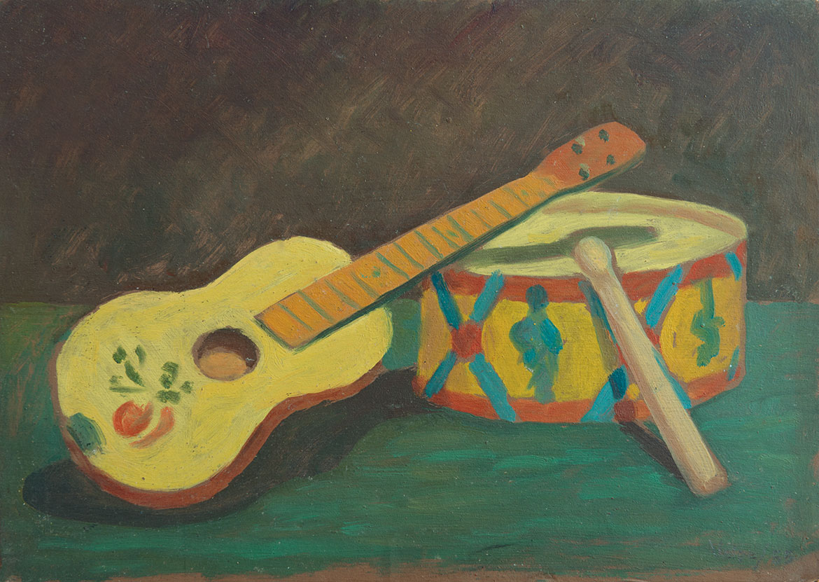 Giochi musicali - 21x31 cm - 1953 - olio su masonite