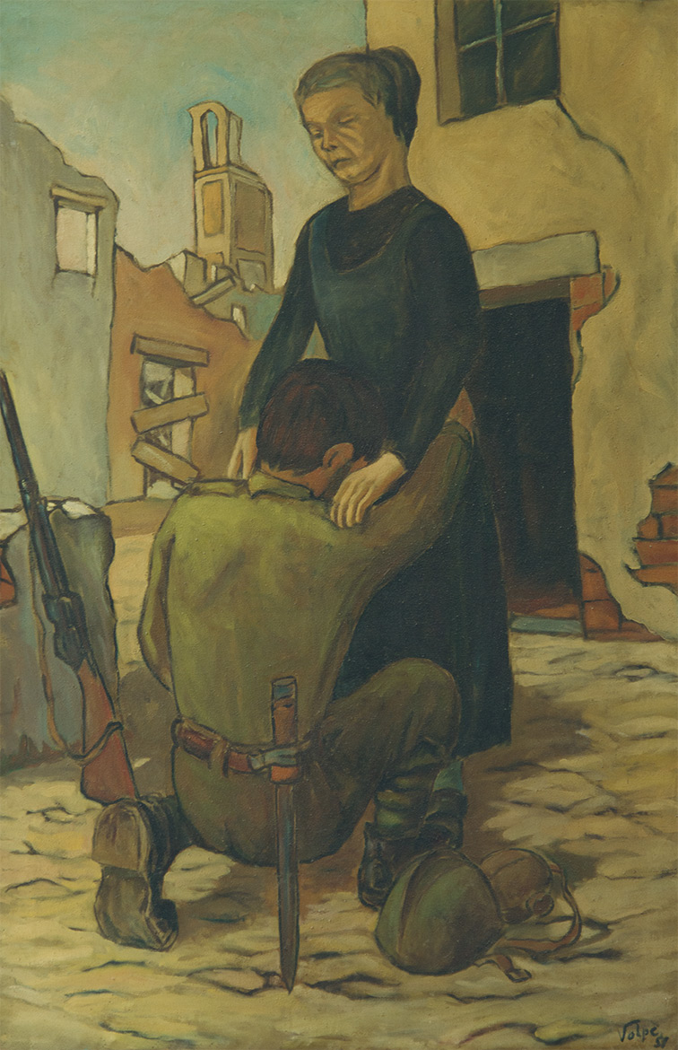 Il ritorno del fante - 146x95 cm - 1956 - olio su tela